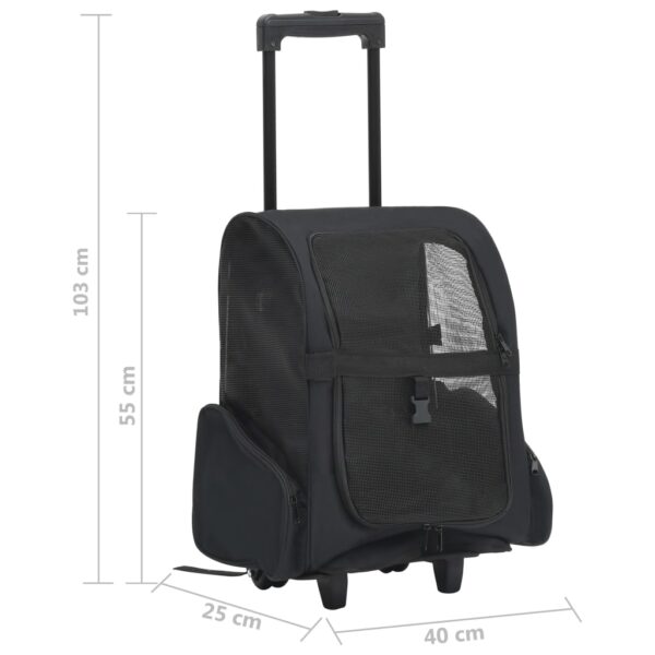 vidaXL Foldable Multipurpose Pet Trolley Black - Image 7