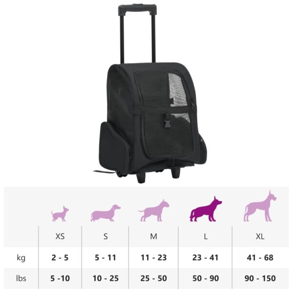 vidaXL Foldable Multipurpose Pet Trolley Black - Image 9