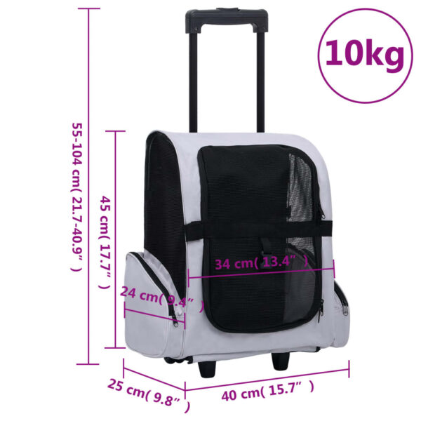 vidaXL Foldable Multipurpose Pet Trolley Gray - Image 8