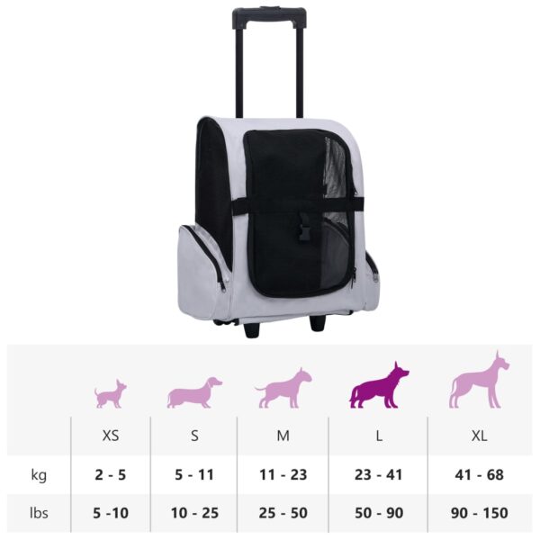 vidaXL Foldable Multipurpose Pet Trolley Gray - Image 9