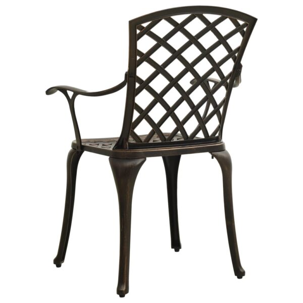 vidaXL Patio Chairs 4 pcs Cast Aluminum Bronze - Image 5