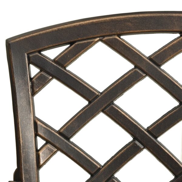 vidaXL Patio Chairs 4 pcs Cast Aluminum Bronze - Image 7