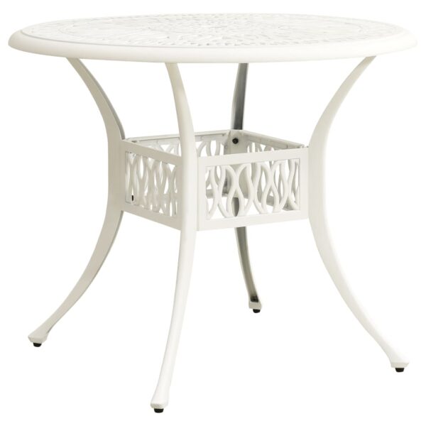 vidaXL Patio Table White 35.4"x35.4"x29.1" Cast Aluminum