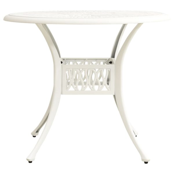 vidaXL Patio Table White 35.4"x35.4"x29.1" Cast Aluminum - Image 2