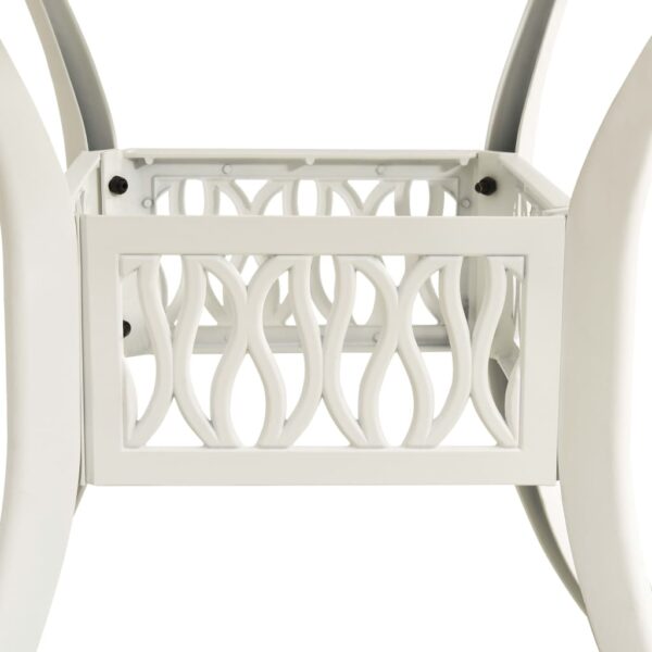 vidaXL Patio Table White 35.4"x35.4"x29.1" Cast Aluminum - Image 4