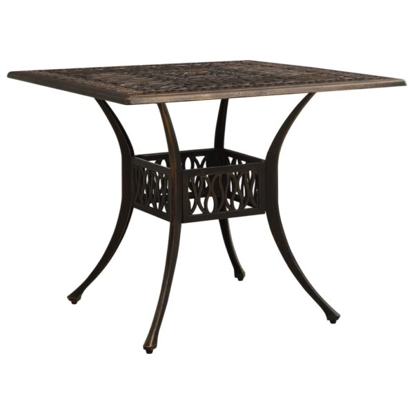 vidaXL Patio Table Bronze 35.4"x35.4"x28.7" Cast Aluminum