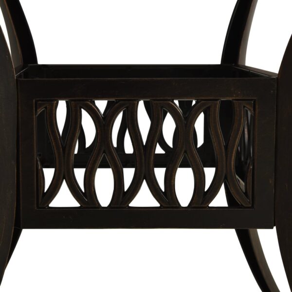 vidaXL Patio Table Bronze 35.4"x35.4"x28.7" Cast Aluminum - Image 4