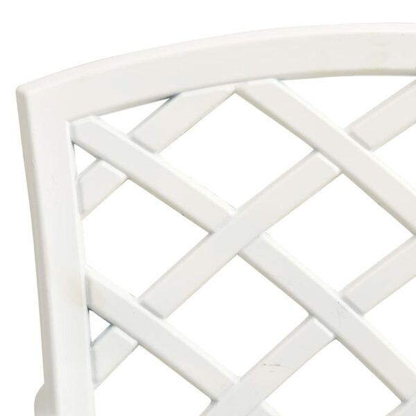 vidaXL 3 Piece Bistro Set Cast Aluminum White - Image 5