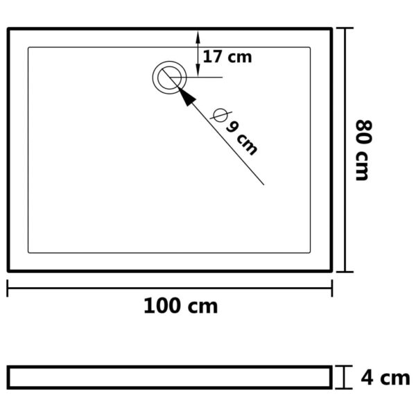 vidaXL Rectangular ABS Shower Base Tray 31.5"x39.4" - Image 7