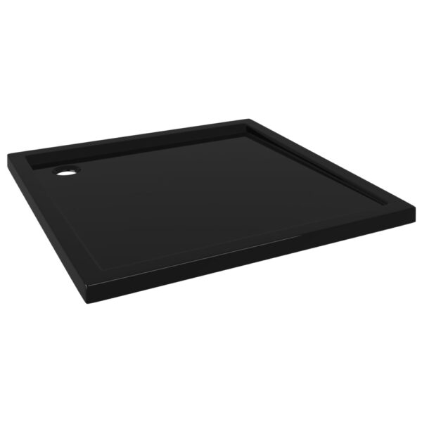 vidaXL Square ABS Shower Base Tray Black 35.4"x35.4" - Image 2