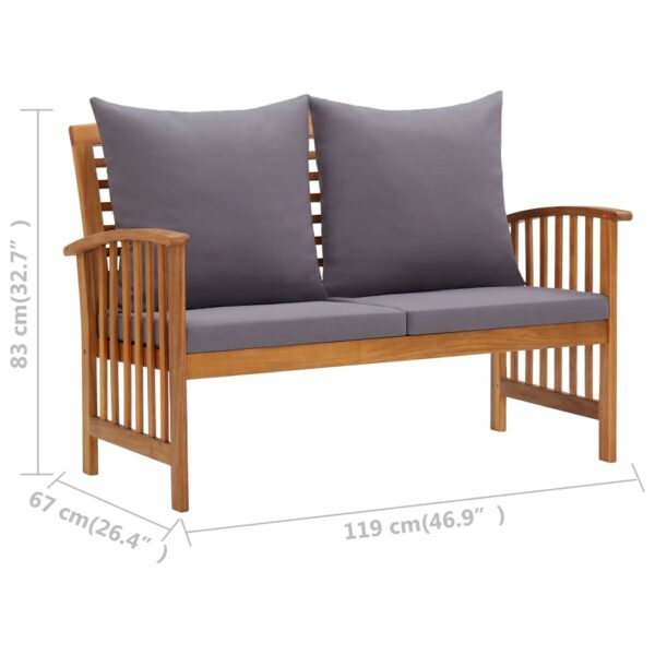 vidaXL 4 Piece Patio Lounge Set with Cushions Solid Acacia Wood - Image 11