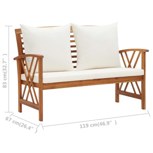 vidaXL 4 Piece Patio Lounge Set with Cushions Solid Acacia Wood - Image 11