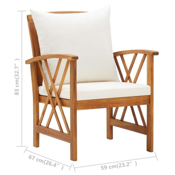 vidaXL 4 Piece Patio Lounge Set with Cushions Solid Acacia Wood - Image 12