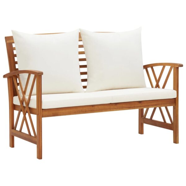 vidaXL 4 Piece Patio Lounge Set with Cushions Solid Acacia Wood - Image 5