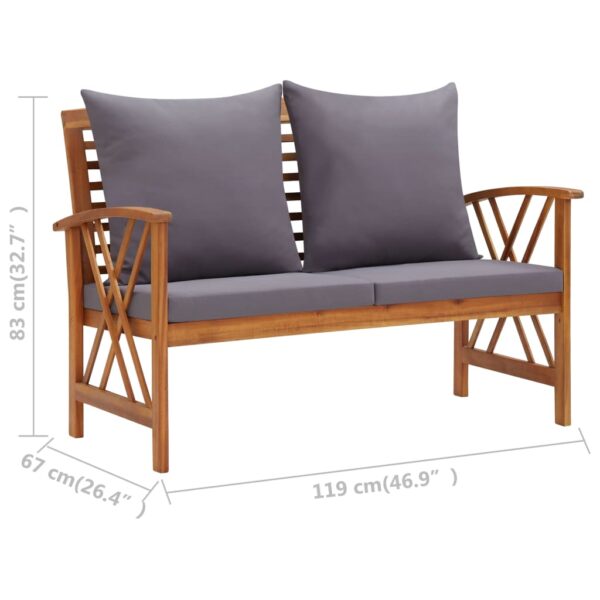 vidaXL 4 Piece Patio Lounge Set with Cushions Solid Acacia Wood - Image 11