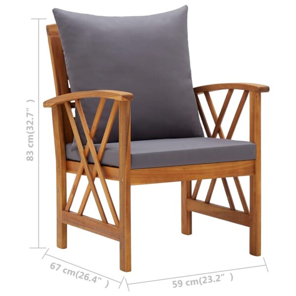 vidaXL 5 Piece Patio Lounge Set with Cushions Solid Acacia Wood - Image 11