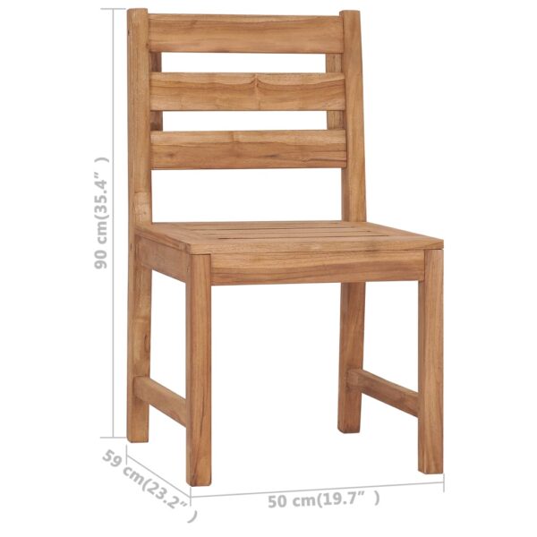 vidaXL Patio Chairs 2 pcs Solid Teak Wood - Image 7