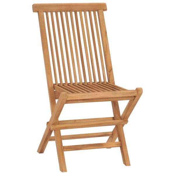 vidaXL Folding Patio Chairs 2 pcs Solid Teak Wood - Image 2