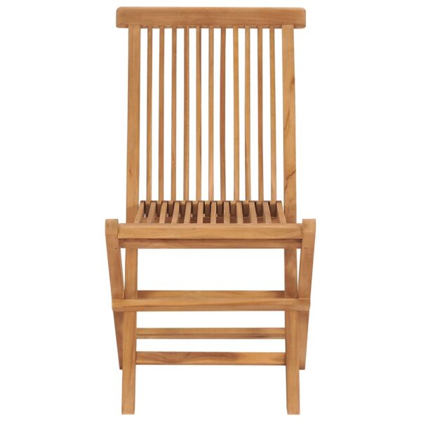 vidaXL Folding Patio Chairs 2 pcs Solid Teak Wood - Image 3