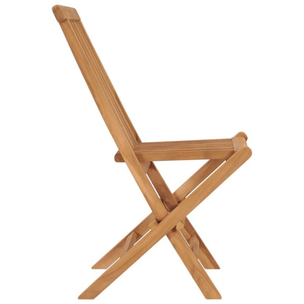 vidaXL Folding Patio Chairs 2 pcs Solid Teak Wood - Image 4