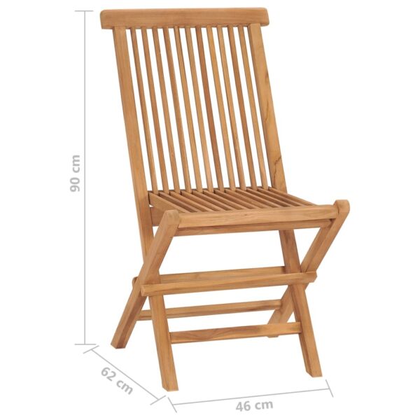 vidaXL Folding Patio Chairs 2 pcs Solid Teak Wood - Image 9