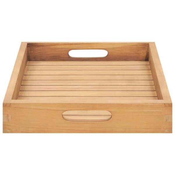 vidaXL Serving Tray 23.6"x13.8" Solid Wood Teak - Image 4