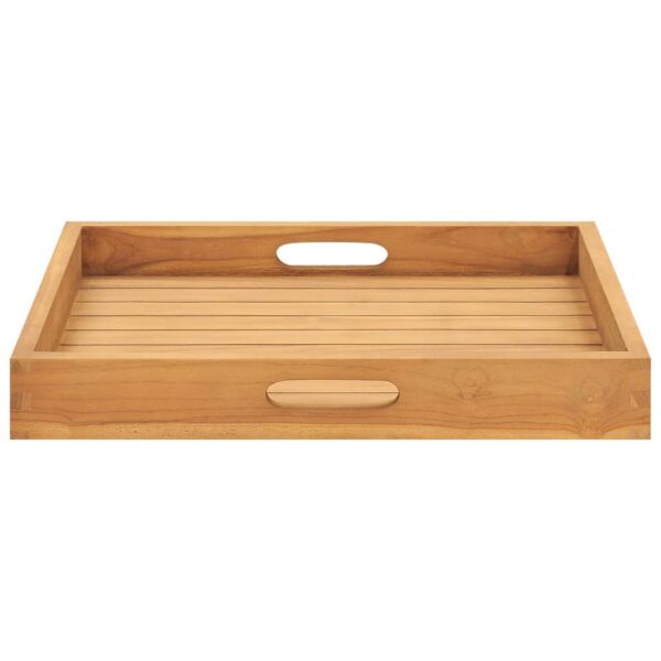 vidaXL Serving Tray 19.7"x19.7" Solid Wood Teak - Image 4