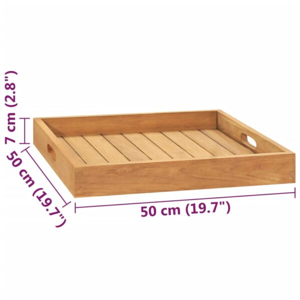 vidaXL Serving Tray 19.7"x19.7" Solid Wood Teak - Image 8