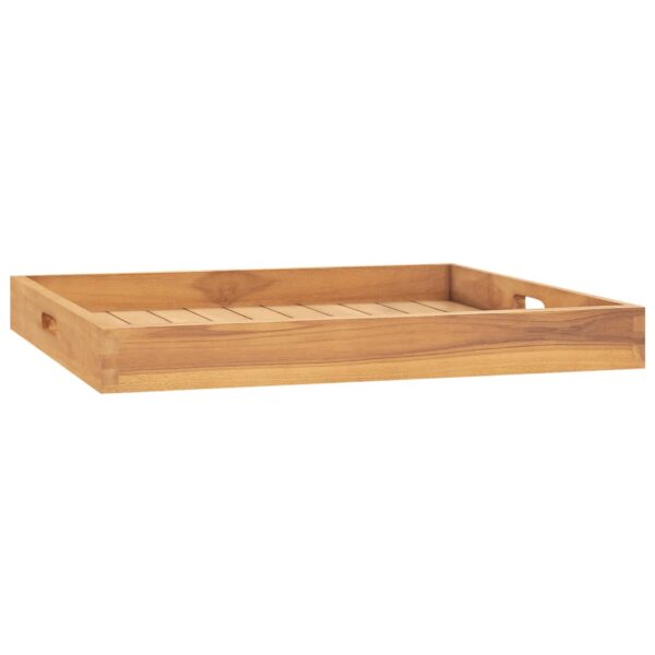 vidaXL Serving Tray 23.6"x23.6" Solid Wood Teak - Image 3