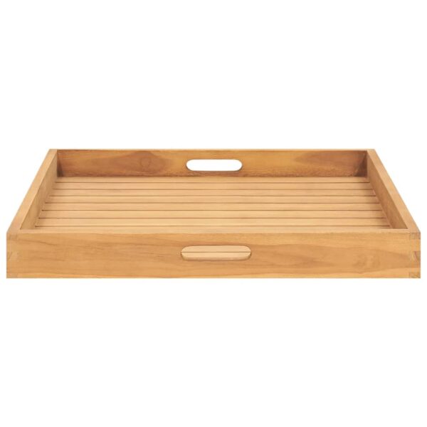 vidaXL Serving Tray 23.6"x23.6" Solid Wood Teak - Image 4