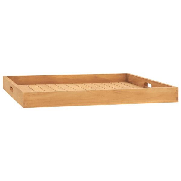 vidaXL Serving Tray 27.6"x27.6" Solid Wood Teak - Image 3