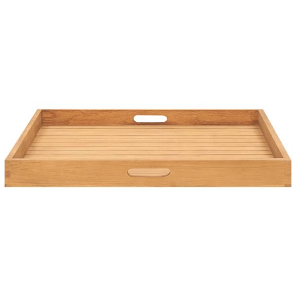 vidaXL Serving Tray 27.6"x27.6" Solid Wood Teak - Image 4