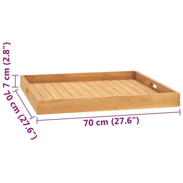 vidaXL Serving Tray 27.6"x27.6" Solid Wood Teak - Image 8