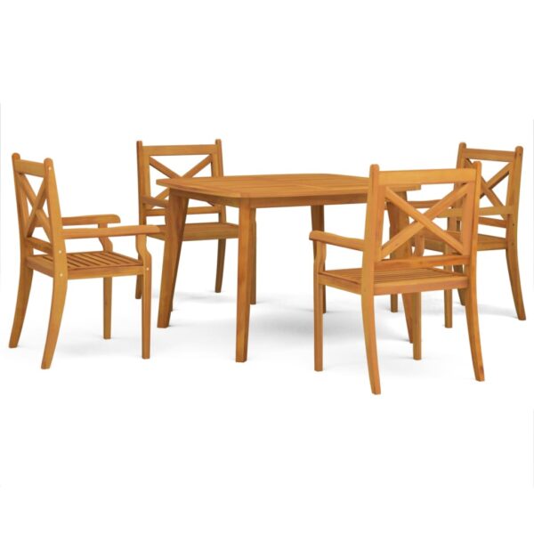 vidaXL 5 Piece Patio Dining Set Solid Wood Acacia - Image 2