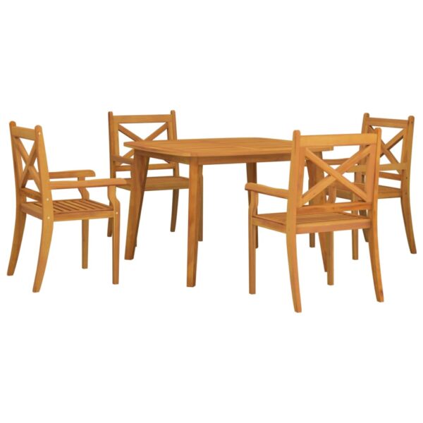 vidaXL 5 Piece Patio Dining Set Solid Wood Acacia - Image 3