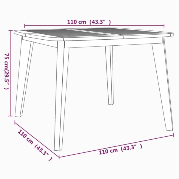 vidaXL 5 Piece Patio Dining Set Solid Wood Acacia - Image 12