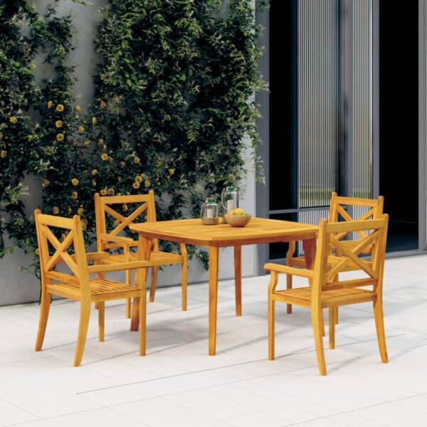 vidaXL 5 Piece Patio Dining Set Solid Wood Acacia