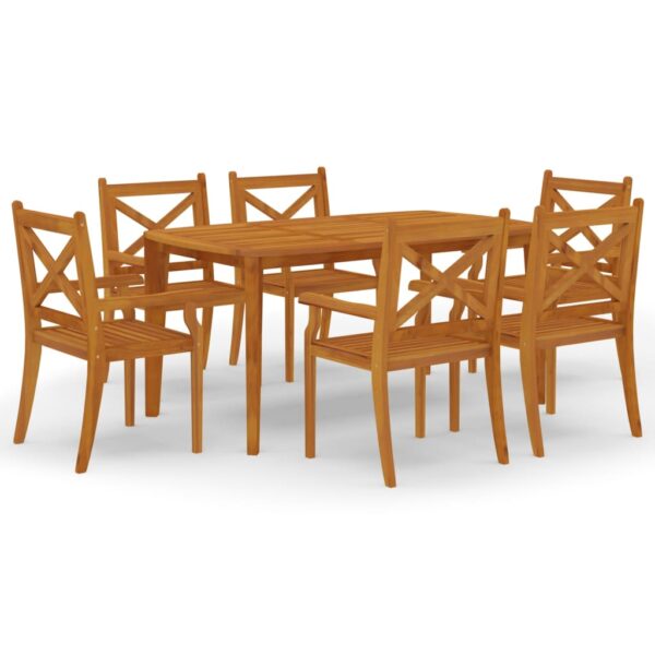 vidaXL 7 Piece Patio Dining Set Solid Wood Acacia - Image 2