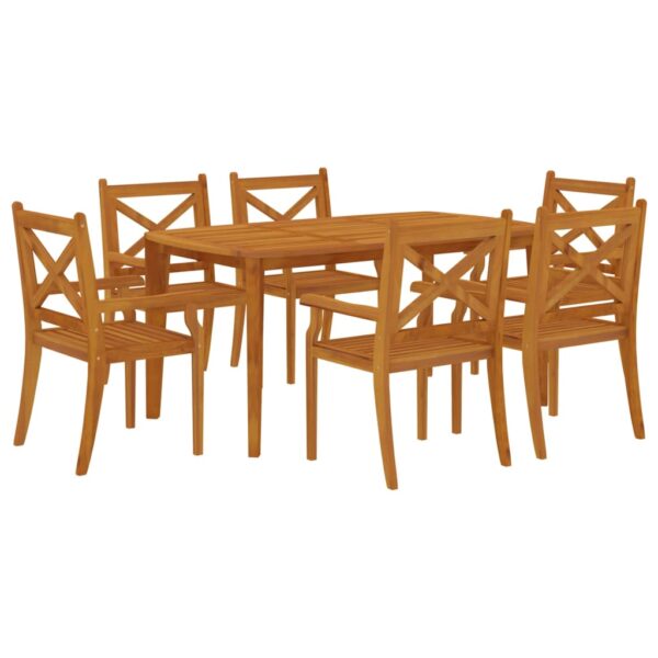 vidaXL 7 Piece Patio Dining Set Solid Wood Acacia - Image 3