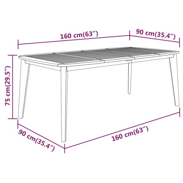 vidaXL 7 Piece Patio Dining Set Solid Wood Acacia - Image 9