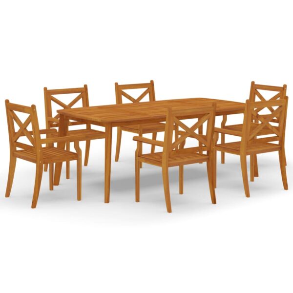 vidaXL 7 Piece Patio Dining Set Solid Wood Acacia - Image 2