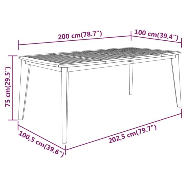 vidaXL 7 Piece Patio Dining Set Solid Wood Acacia - Image 9