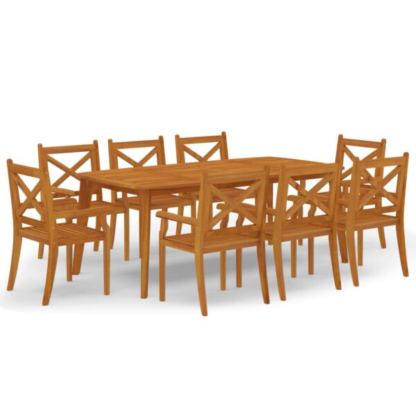 vidaXL 9 Piece Patio Dining Set Solid Wood Acacia - Image 2