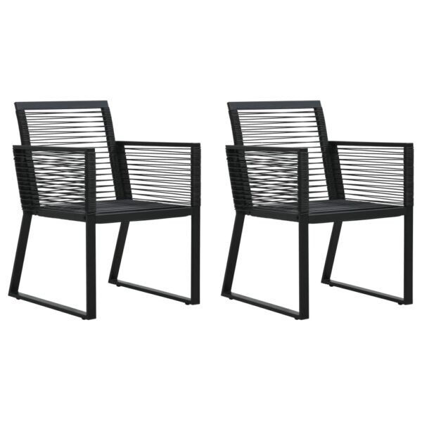 vidaXL 3 Piece Patio Dining Set PVC Rattan Black - Image 6