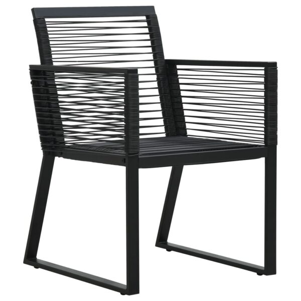 vidaXL 3 Piece Patio Dining Set PVC Rattan Black - Image 7