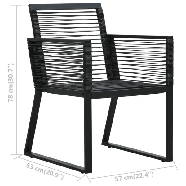 vidaXL 3 Piece Patio Dining Set PVC Rattan Black - Image 11