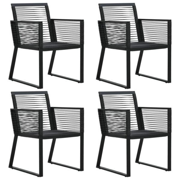 vidaXL 5 Piece Patio Dining Set PVC Rattan Black - Image 6