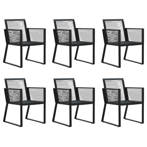 vidaXL 7 Piece Patio Dining Set PVC Rattan Black - Image 6