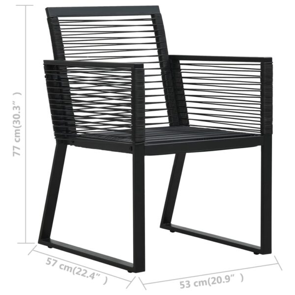 vidaXL 7 Piece Patio Dining Set PVC Rattan Black - Image 11