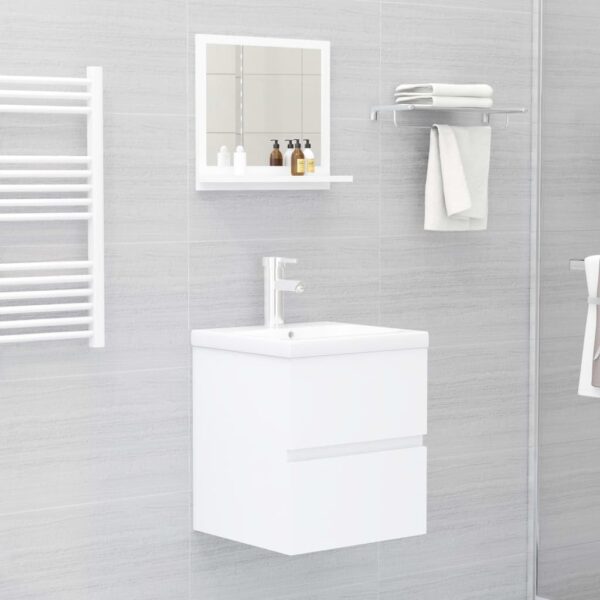 vidaXL Bathroom Mirror White 15.7"x4.1"x14.6" Engineered Wood - Image 6